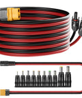 10Ft 12AWG Solar Extension Cable With XT60 Connectors, Includes 10 In 1 MC4 To XT60 Kit, Easy Plug And Play Solar Panel Cable