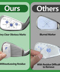 Comparison of 300 Pack Golf Impact Tape For Woods Irons And Putters No Residue Swing Practice Stickers with competitor tape.