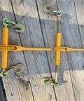 Two 4 Pack Heavy Duty Ratchet Lever Load Binders With Grab Hooks, 12,000 Lb Working Load Limit Each, Fits 3/8 To 1/2 Inch Chain