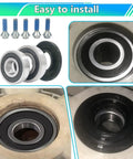 Heavy Duty Washer Tub Seal Bearing Kit For Samsung And Kenmore Front Loaders DC69-00804A with metal bearings and black seals.