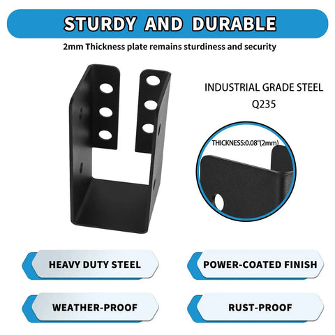 Concealed Joist Hanger Set 24 Pack For 2x4 Lumber Provides Strong Framing Brackets And Railing Supports Heavy Duty Q235B Steel Powder Coated Black Durable Joist Hangers For Beams Swing Handrail Fence