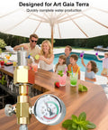60 Inch Soda Maker Adapter Hose Kit For Terra Duo Art Gaia Series CO2 Tank Adapter, brass regulator gauge at poolside