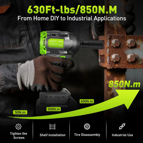 WorkBless 1/2 Inch Cordless Impact Wrench With Brushless Motor For Makita Battery Tool Only High Torque 850Nm Powerful Driver For Tough Bolts And Lug Nuts Heavy Duty Car Tire Repair Job