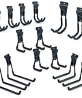 Heavy Duty Slatwall Hooks 14 Pack Black For Garage Organization And Tool Storage, Multi Size Wall Mount Hangers, Rust Resistant