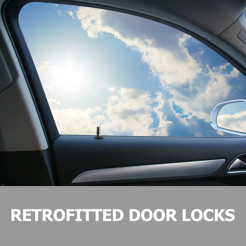 Up Your Ride Game With 4 Super Durable Car Door Lock Knobs That Keep The Interior Secure And Rust Free For Heavy Duty Use Every Day. Silver car door lock knob in interior close-up