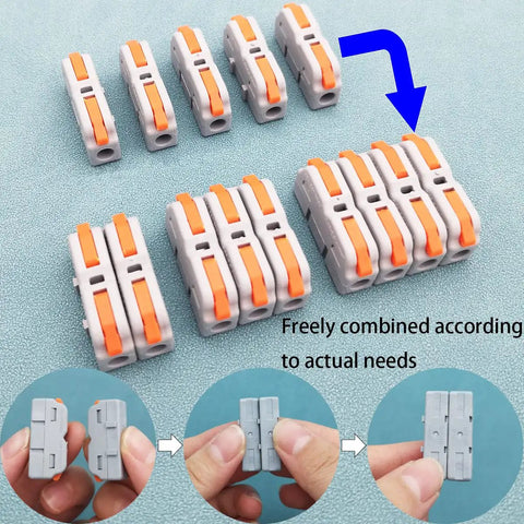 Lever Nut Wire Connector Kit 25 Pcs SPL-1M Quick Terminal Block Spring Connectors for Splicing 0.08 4mm2 Wire 28 12 AWG