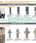 Diagram of screw specifications for mounting Four Inch Stem Caster Wheels Set Of Four Heavy Duty With Half Inch 13 UNC X 1 Threaded Stem Dual Lock Brakes Industrial Castors For Cart And Furniture 2000 Lbs Capacity Per Caster Ideal For Mobile Carts And Industrial Equipment Use.