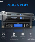 Dual UHF Wireless Handheld Microphone System with Two Mics, Crystal Clear Audio, 150ft Range for Church Services, Karaoke Nights.