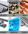 Various materials for use with Pro Grade Deburring External Chamfer Tool With Tungsten Carbide Blades For Copper Steel Aluminum