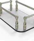 Polished Nickel Vanity Top Glass Guest Towel Tray, Slick Space Saving Brass Bath Organizer For Tissues Or Guest Towels, Classic Yet Modern Design