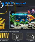 1920P HD Borescope with 8 Adjustable LEDs, 32.8ft semi-rigid waterproof snake camera inspecting aquarium with phone view