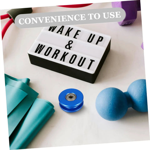 Heavy Duty Fitness Pulley Wheel With Aluminum Alloy U Groove And Dual Bearings, Silent Roller For Cable Pulley Systems, Gym Equipment Accessory For Home Gyms And Commercial Setups, Smooth, Durable, And Low Noise Performance, blue pulley wheel