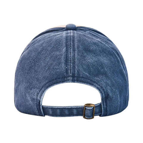 Back view of Unisex Adjustable Cotton Baseball Cap With Classic Black And White Piano Grid Pattern Breathable Comfort Fit Sun Hat.