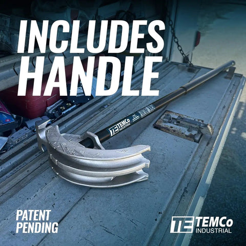Get This Awesome 2 in 1 Dual Shoe Conduit Bender For Quick EMT And Rigid Pipes with handle, ideal for 1/2 inch and 3/4 inch EMT bending.