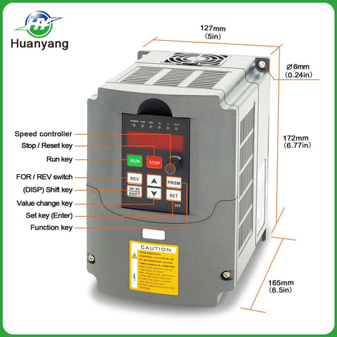 VFD Converter 110V Single Phase To 110V Three Phase Drive For Up To 3HP Motors, 0 To 400Hz Spindle Speed, RS 485, with control panel