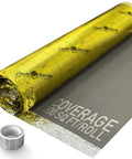 Top Tier Floor Underlayment With Integrated Moisture Shield Two Hundred Square Foot Roll shown with tape and rolled edge.
