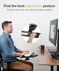 Adjustable Under Desk Keyboard And Mouse Tray Smooth Glide Platform Featuring Legit Ergonomic Wrist Rest for optimal posture.
