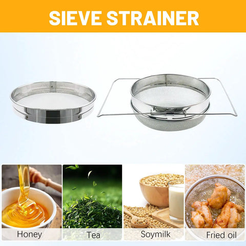 Pro Grade Stainless Steel Honey Strainer With Dual Sieves For Beekeeping And Honey Extraction Food Grade 304 Filter Mesh