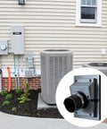 HVAC Wall Penetration Cover Kit With Dense Rubber Seal Blocks Drafts Hides Ugly Ac Lineset Delivers A Straightup Clean Look To Basements Or Exterior Walls Year Round on a house exterior.