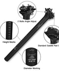 Heavy Duty Mountain Bike Seat Post 27.2mm 30.9mm 31.6mm Aluminum Alloy 6061 Lightweight 350mm with tilt adjustment details
