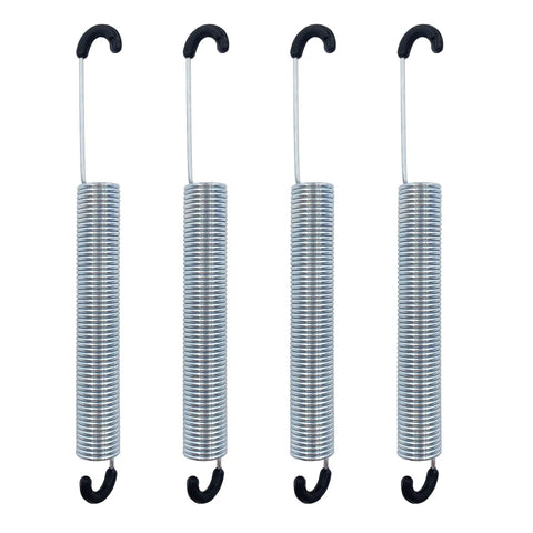 Four Piece 7 Inch Extension Springs For Power Recliner Lift Chair Couch Quick Swap Replacement With Heavy Duty Steel Coils And Precise Hook To Hook Sizing Built Tough For Smooth Glide Performance All Day Long, shown in vertical arrangement.