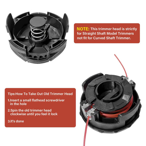 Top view of Three Pack Universal String Trimmer Head Fits Echo Speed Feed 400 And More Weed Eater Three And Three Quarter Inch Diameter M10 By 1.25 Bolt For SRM230 SRM225 SRM210 PAS210 PAS230 PAS260 Shindaiwa T195S T220 T222 T230 T231 Straight Shaft.