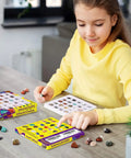 Awesome 25 Piece Rock and Mineral Kit for Kids Ages 6 to 12 STEM Geology Toy Set with Real Rocks Gemstones and Crystals for Hands On Science Discovery and Learning Perfect Starter Geology Kit for Classroom Home School Projects girl sorting gemstones in tray
