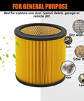Replacement Vacuum Filter For Vacmaster And Hart Shop Vacuums 5 To 20 Gallon with descriptions of dust types it captures
