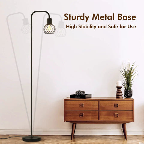 Industrial LED Floor Lamp Tall Standing Light With 6W Bulb Foot Switch No Fuss Easy Setup Metal Modern Floor Lamp
