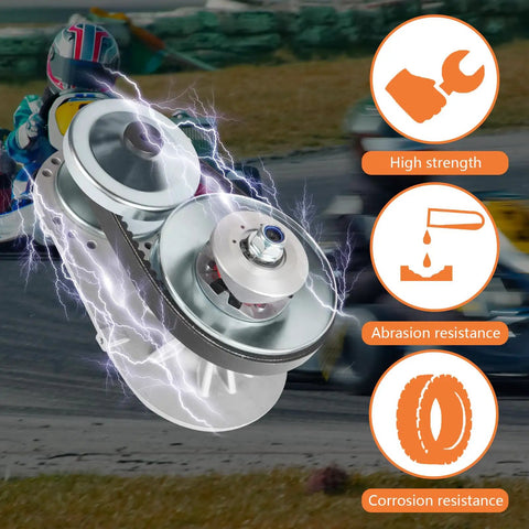 Illustration of CVT Torque Converter Kit For Three Quarter Inch Crank Mini Bikes And Go Karts With 10T And 12T Pulleys features and icons