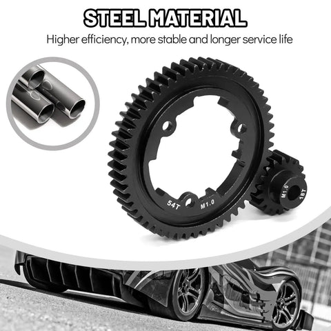 54T Hardened Steel Spur Gear With 18T Pinion Gear For Traxxas X Maxx XO1 Maxx E Revo Two Point Zero VXL RC Car beef up performance