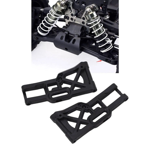 Nylon Front Lower Suspension Arms for 1 By 8 RC Cars, shown with springs and mounted position, fits ZD Racing models.