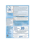 Back view of Must Have Kid Size EarPlanes Airplane Ear Plugs packaging showing instructions and noise reduction data.