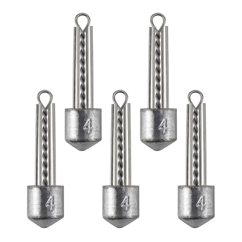 Five Pack Spider Sinkers For Surf Fishing Heavy Duty Lead Weights 1 To 8 Ounces Sputnik Sinker Set With Stainless Steel Wires