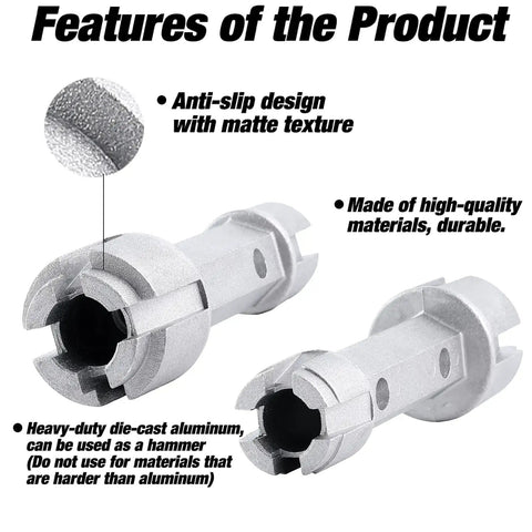 Tub Drain Remover Wrench For 1 3/8 And 1 1/2 Inch Drains, durable aluminum with anti-slip matte texture