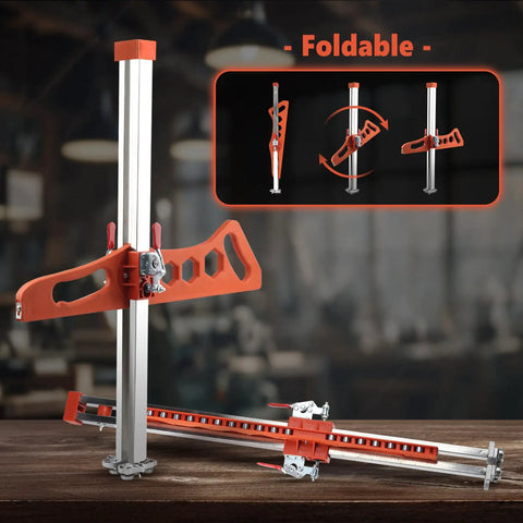 Pro Level Drywall Cutting Tool features a foldable hand push design, adjustable guides for precise cutting of plasterboard.