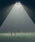 Top Shelf Industrial Grade 500W LED Flood Light Cranks Out 55000 Lumens illuminating a soccer field at night.