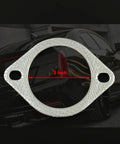 YAMAKATO 3-inch two-bolt high-temp exhaust gasket, metallic silver ring with two bolt holes.
