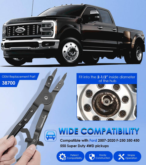 Upgraded Spindle Snap Ring Pliers For Ford Super Duty 2007 And Newer Heavy Duty Internal External Snap Ring Tools With Ratchet Locking Mechanism