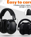 Two Pack Noise Reduction Ear Muffs NRR 28dB For Shooting And Construction, foldable design, compact storage with carry bag