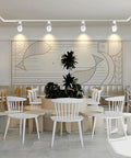 Arcfox Slick H Type LED Track Light Head 9W 3000K Warm White ETL Dimmable in modern cafe setting with wall art