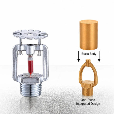 Top Shelf Heavy Duty Concealed Pendent Fire Sprinkler Head Bulk Pack With Heat Release Cover Plate K80 Rating showing brass body and glass bulb design.
