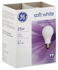Soft White A19 Light Bulbs 25W 210 Lumens 120V E26 Medium Base Incandescent 2500K Warm Glow 2-Pack packaging