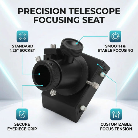 1.25 Inch Reflector Telescope Focusing Seat With Tension Adjustment And Stable Locking Knob for precise smooth focusing.