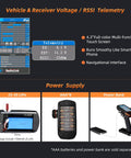 Information display of 8 Channel 2.4G RC Transmitter With R8FG And R4FGM V2.1 Gyro Receiver Voltage Telemetry Surface Remote Control