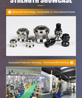 Five Piece Rock Solid Zero Point Pull Stud Kit For CNC Workholding and Mill Alignments crafted from heavy duty stainless steel.