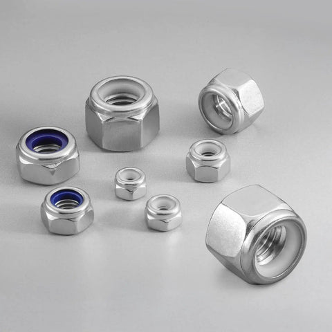 Lock Nut Set 50 Pieces Nylon Insert Lock Nuts No 10 24 Thread In Stainless Steel 304 18 8 Self Locking Nylock Nuts