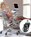 Five Pack Heavy Duty Office Chair Caster Wheels With Brakes, 2 Inch Swivel Rollers image on modern chair.