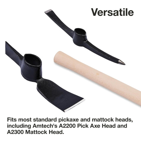 Beefy Wooden Pickaxe And Mattock Handle 35 Inch 900mm Kiln Dried Beech Heavy Duty Yet Lightweight Fits Most Standard Heads