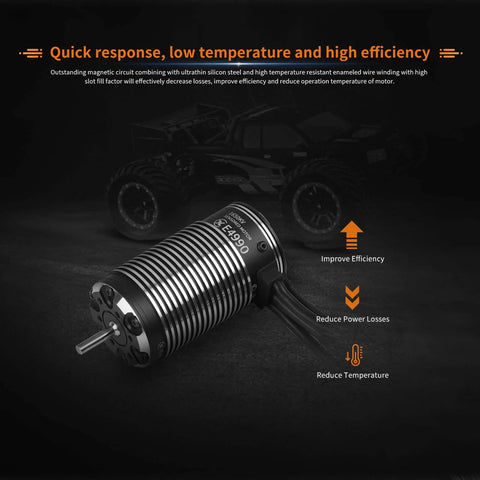 Dope Sensored Brushless RC Car Motor 1650KV For 3-8S LiPo, IP67 Waterproof, fits 1/6 and 1/7 on road and short course monster RCs